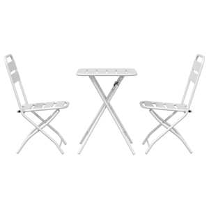 Bistro souprava 3 pcs Bílá Ocel - obrázek 7