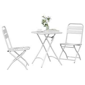 Bistro souprava 3 pcs Bílá Ocel - obrázek 3