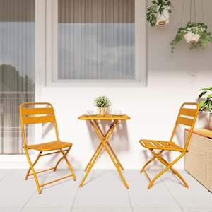 Bistro souprava 3 pcs Hořčicově žlutá Ocel - obrázek 4