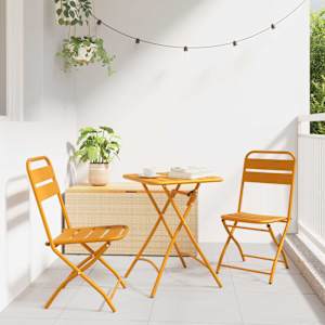 Bistro komplet 3 pcs Gorčična Jeklo