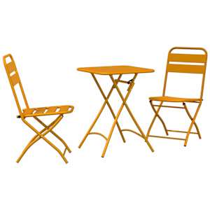 Bistro souprava 3 pcs Hořčicově žlutá Ocel - obrázek 2