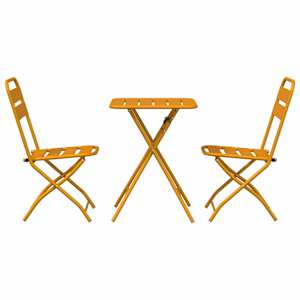 Bistro souprava 3 pcs Hořčicově žlutá Ocel - obrázek 7