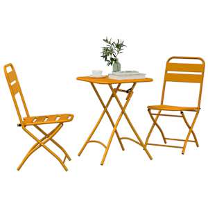 Bistro souprava 3 pcs Hořčicově žlutá Ocel - obrázek 3