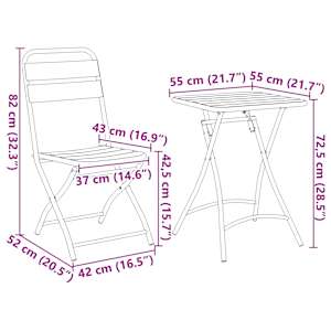 Bistro souprava 3 pcs Hořčicově žlutá Ocel - obrázek 12