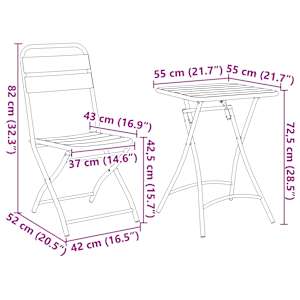Bistro souprava 3 pcs Béžová Ocel - obrázek 12