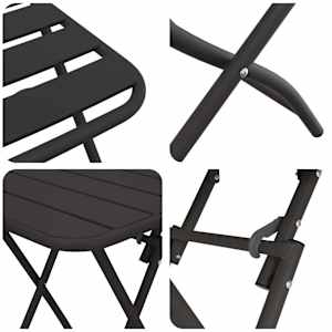 Bistro souprava 3 pcs Antracit Ocel - obrázek 8