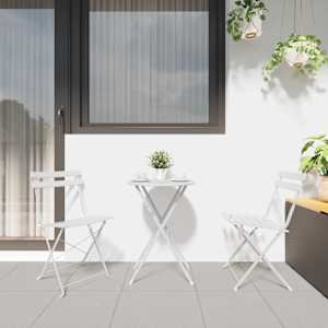 Skládací židle do zahrady 2 pcs Bílá 42 x 46 x 82 cm kov - obrázek 3