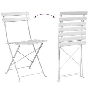 Skládací židle do zahrady 2 pcs Bílá 42 x 46 x 82 cm kov - obrázek 11