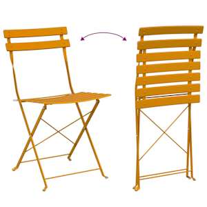 Skládací židle do zahrady 2 pcs Hořčicově žlutá 42 x 46 x 82 cm - obrázek 11