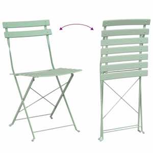 Skládací židle do zahrady 2 pcs Světlá máta 42 x 46 x 82 cm kov - obrázek 11