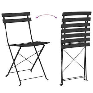 Skládací židle do zahrady 2 pcs Antracit 42 x 46 x 82 cm kov - obrázek 11