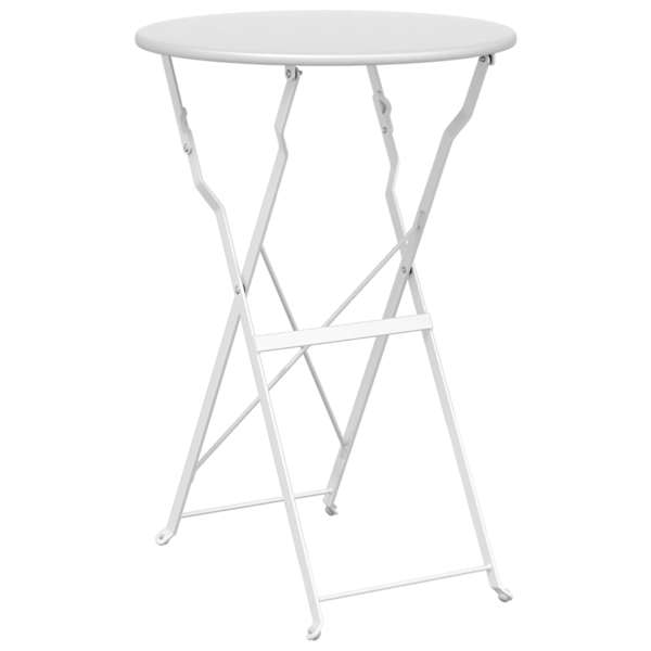vidaXL Bistroolaud Valge &Oslash; 50 x 71 cm Pulberkattega teras