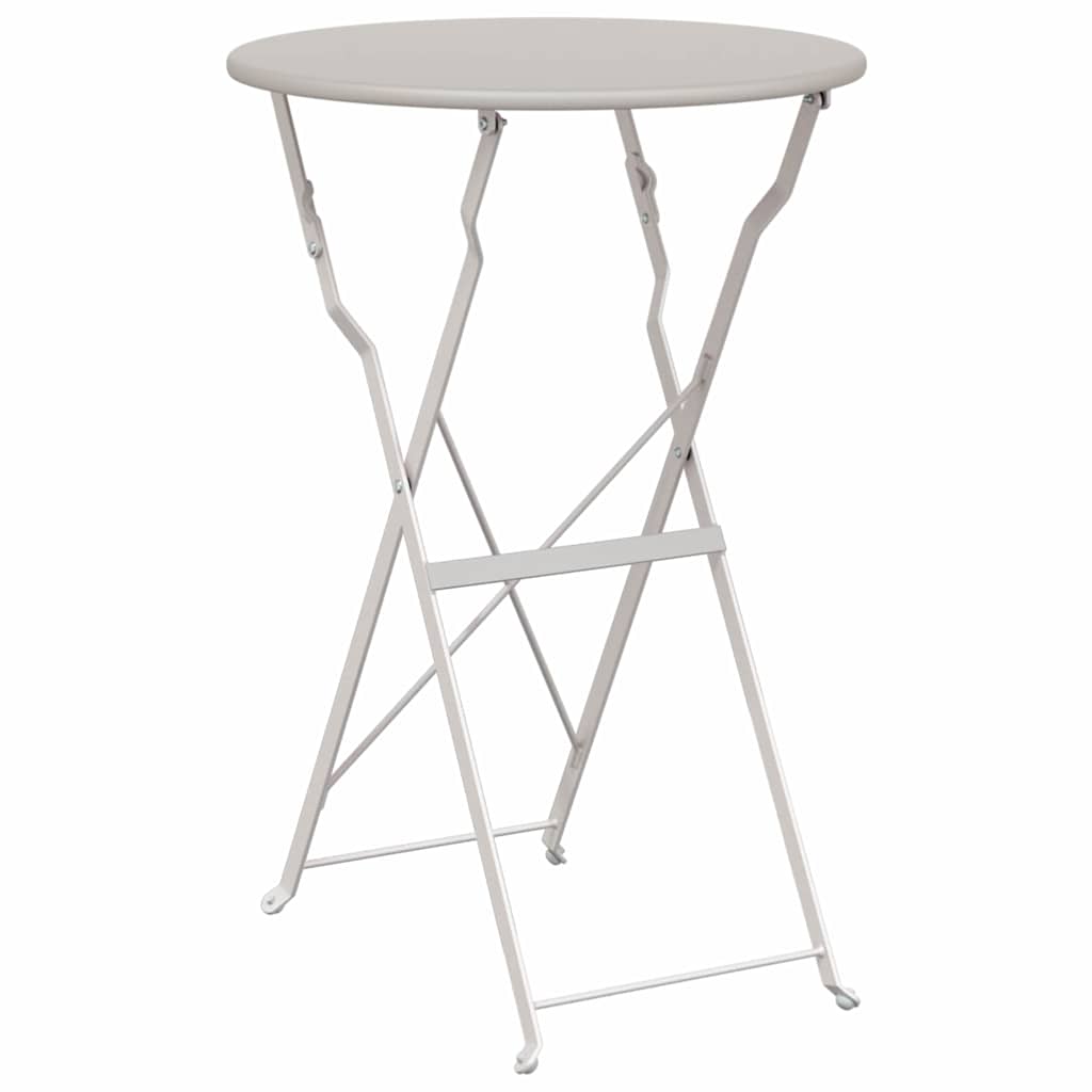 Kokoontaittuva Bistropöytä Beige Ø50×71 cm Pulverimaalattu Teräs