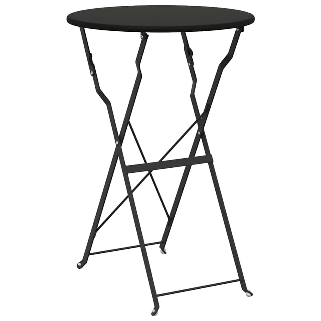 Kokoontaitettava Bistro Pöytä Antrasiitti Ø50×71 cm Jauhemaalattu Teräs