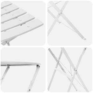 Skladací bistro sada 3 pcs Bílá Ocel - obrázek 8