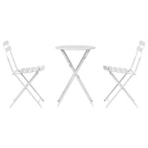 Skladací bistro sada 3 pcs Bílá Ocel - obrázek 7