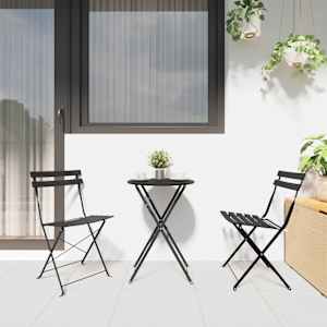 Skladací bistro sada 3 pcs Antracit Ocel - obrázek 4
