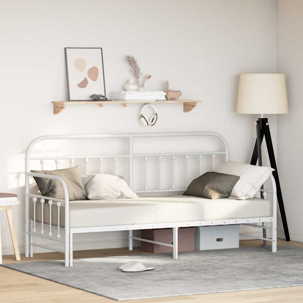 Puhketool voodiraami ja alumise voodi valge 75x190 cm terasest