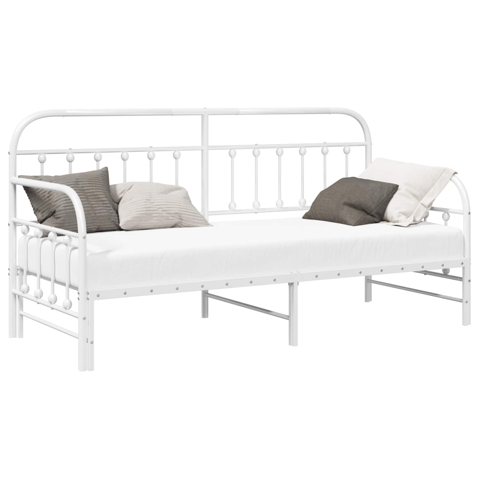 VidaXL Bedframe Voor Een Daybed Wit 80 X 200 Cm Gepoedercoat Staal
