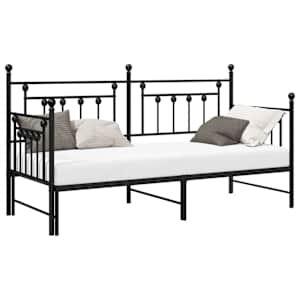vidaXL Voodiraam Must 75 x 190 cm Teras