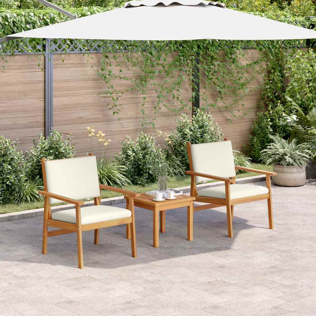 vidaXL Garten-Sofa-Set 3 pcs Braun 45 x 45 x 38cm Massivholz Akazie