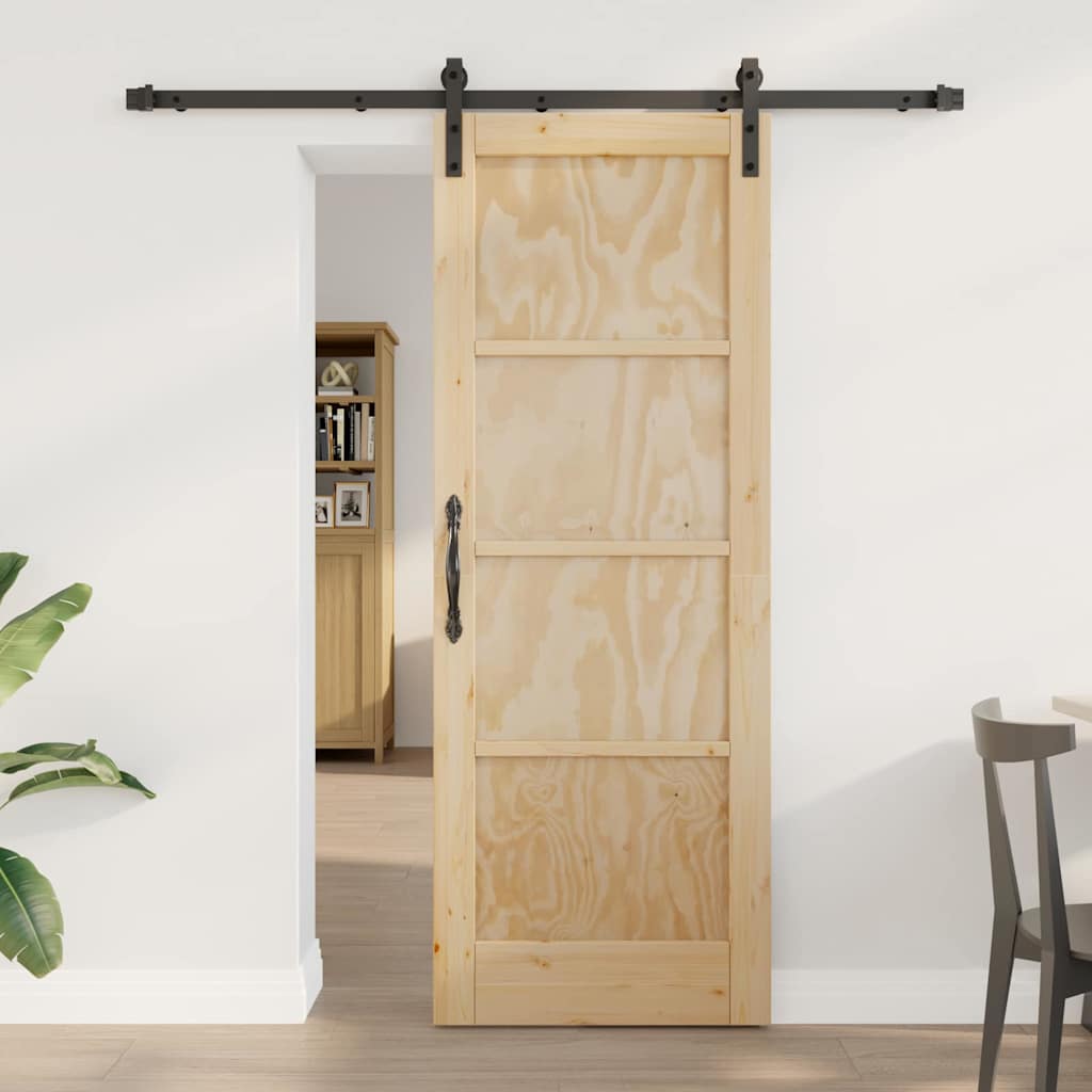 Skydedør med hardware-sæt 73.5x198.5 cm Massivt fyrretræ, vidaXL Indvendig dør 'ORKDAL'73.5x198.5x4 cm Massivt fyrretræ