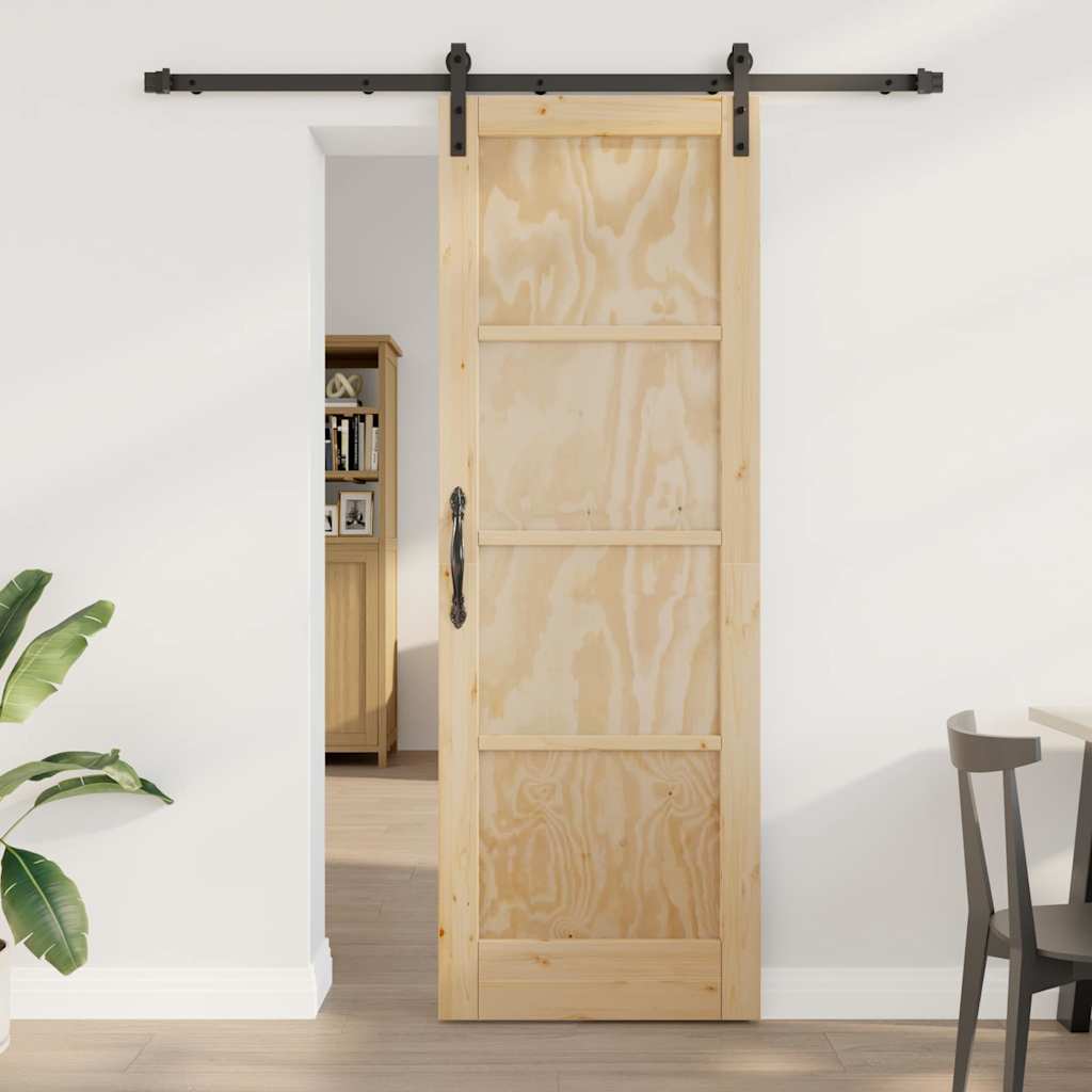 Libisev uks koos riistvara komplektiga 73.5x211 cm Tugev puit männipuit