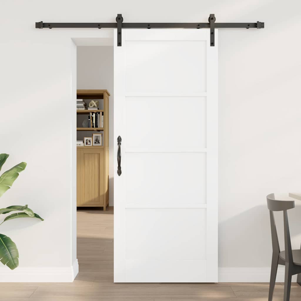 skyderdør med hardware-sæt hvid 83x202 cm solid fyrretræ, vidaXL indvendig dør 'ORKDAL'hvid 83x202x4 cm solid fyrretræ