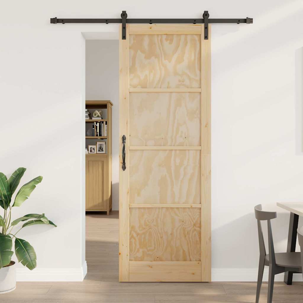 glidende dør med hardware sæt 83x232 cm solidt fyrretræ, vidaXL indvendig dør 'ORKDAL'83x232x4 cm solidt fyrretræ