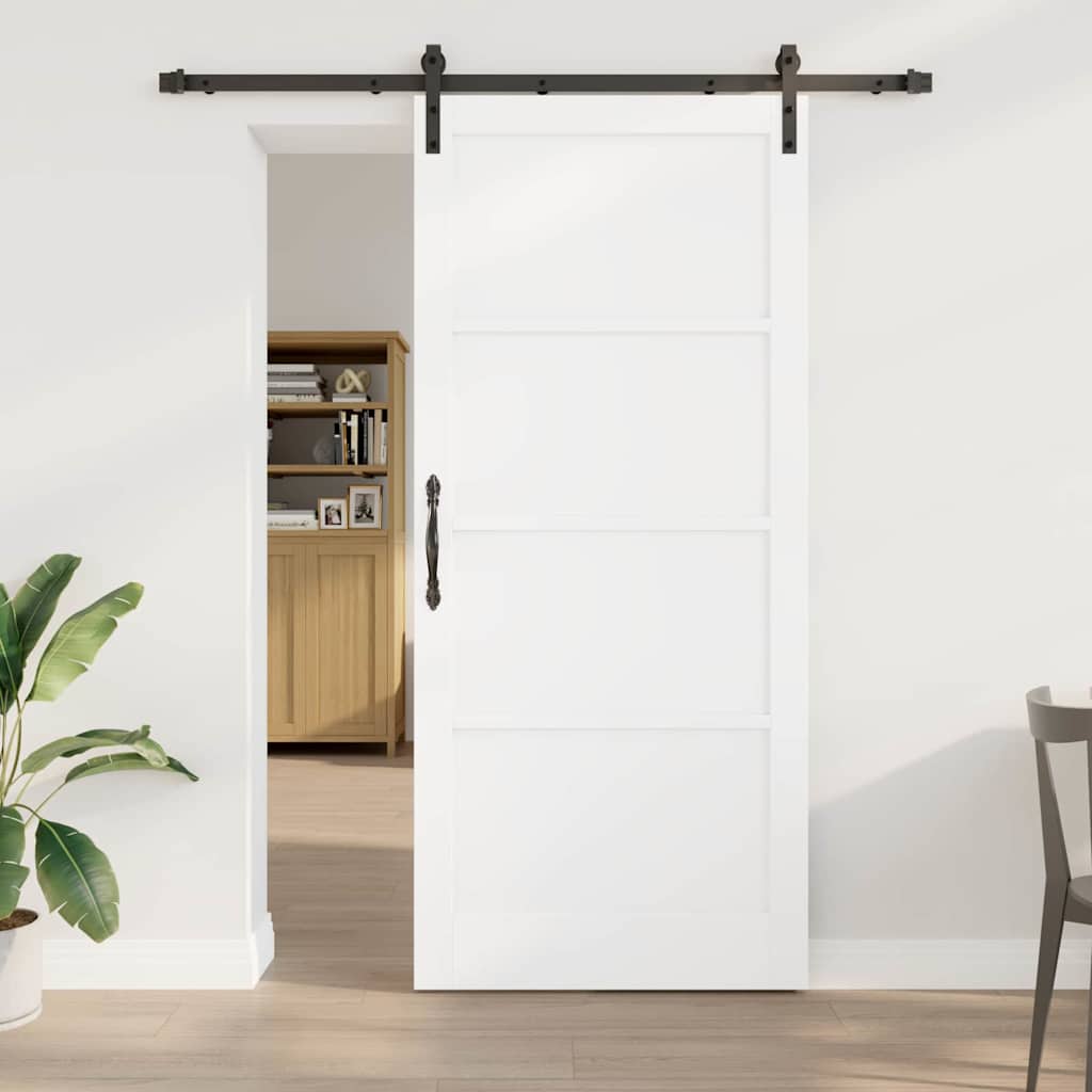 libisev uks koos tarvikute komplektiga Valge 93x211 cm Tugev Puit Mänd, vidaXL siseuks 'ORKDAL'Valge 93x211x4 cm Tugev Puit Mänd