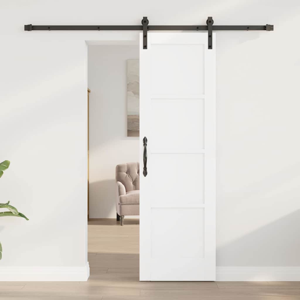 Drsna vrata Bela in črna 61 x 198,5 cm Masivno borovo les - slika 3