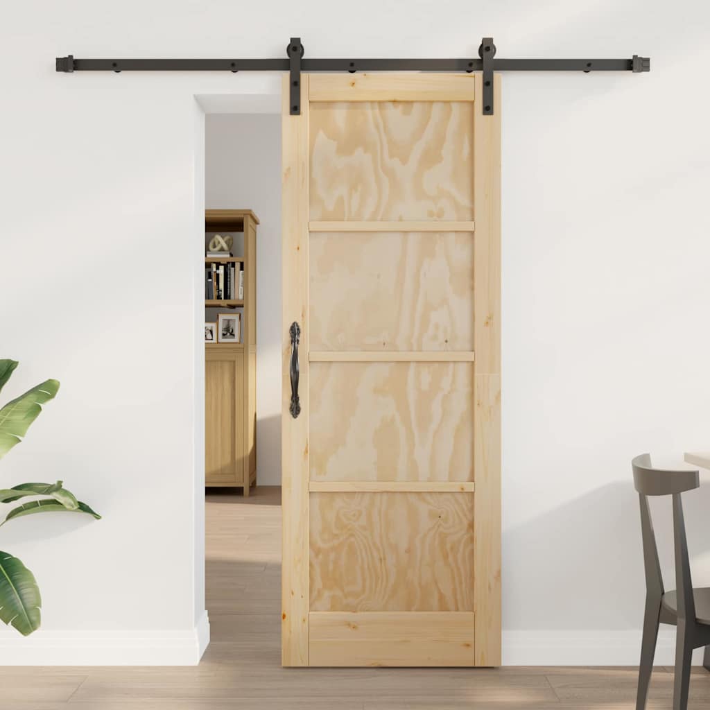 Glidende Dør med Hardware Sæt 73.5x198.5 cm Solid Træ Fyrretræ&&vidaXL Indvendig Dør 'ORKDAL'73.5x198.5x4 cm Solid Træ Fyrretræ