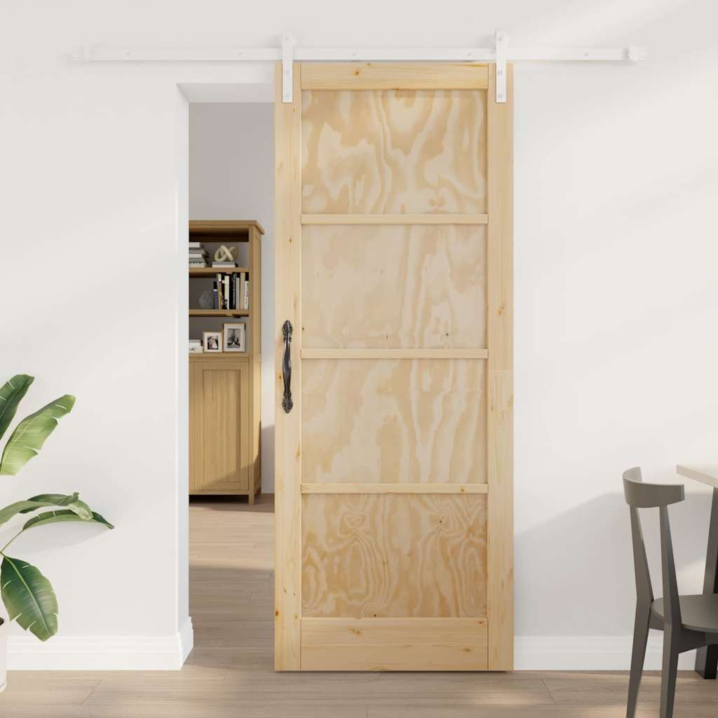skydedør med hardware-sæt 83x211 cm Solid Træ Fyr