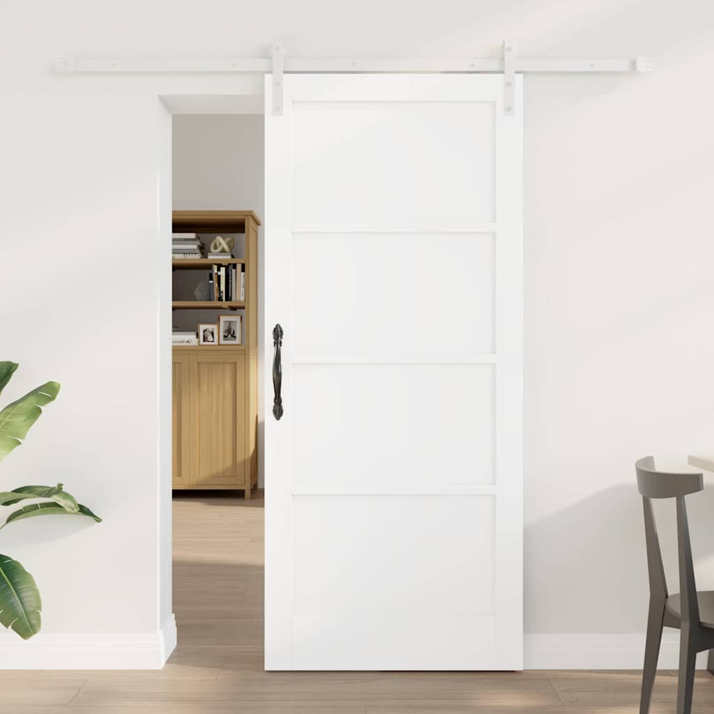Skydedør Sæt af 2 Hvid MDF 86 x 198.5 cm Skydende komponenter