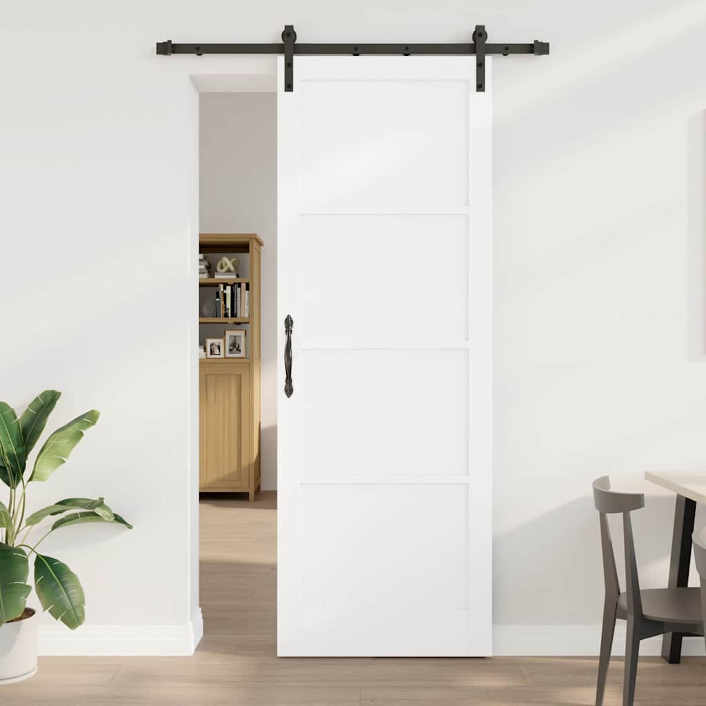 libisev uks koos riistvarakomplektiga Valge 83x232 cm Tugev Pine