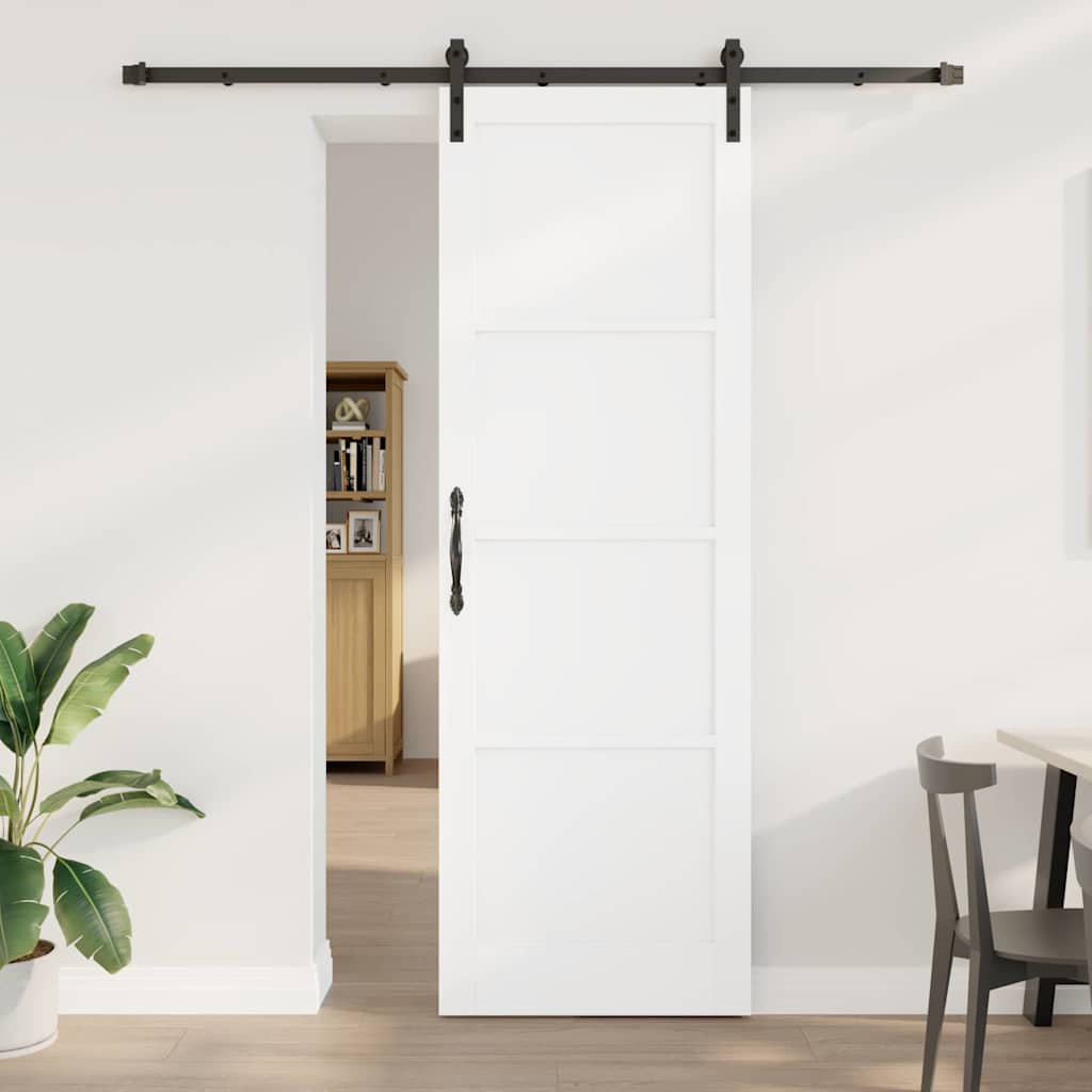 Skydedør med hardware sæt Hvid 78x232 cm Solidt fyrretræ&&vidaXL Indendørs dør 'ORKDAL'Hvid 78x232x4 cm Solidt fyrretræ