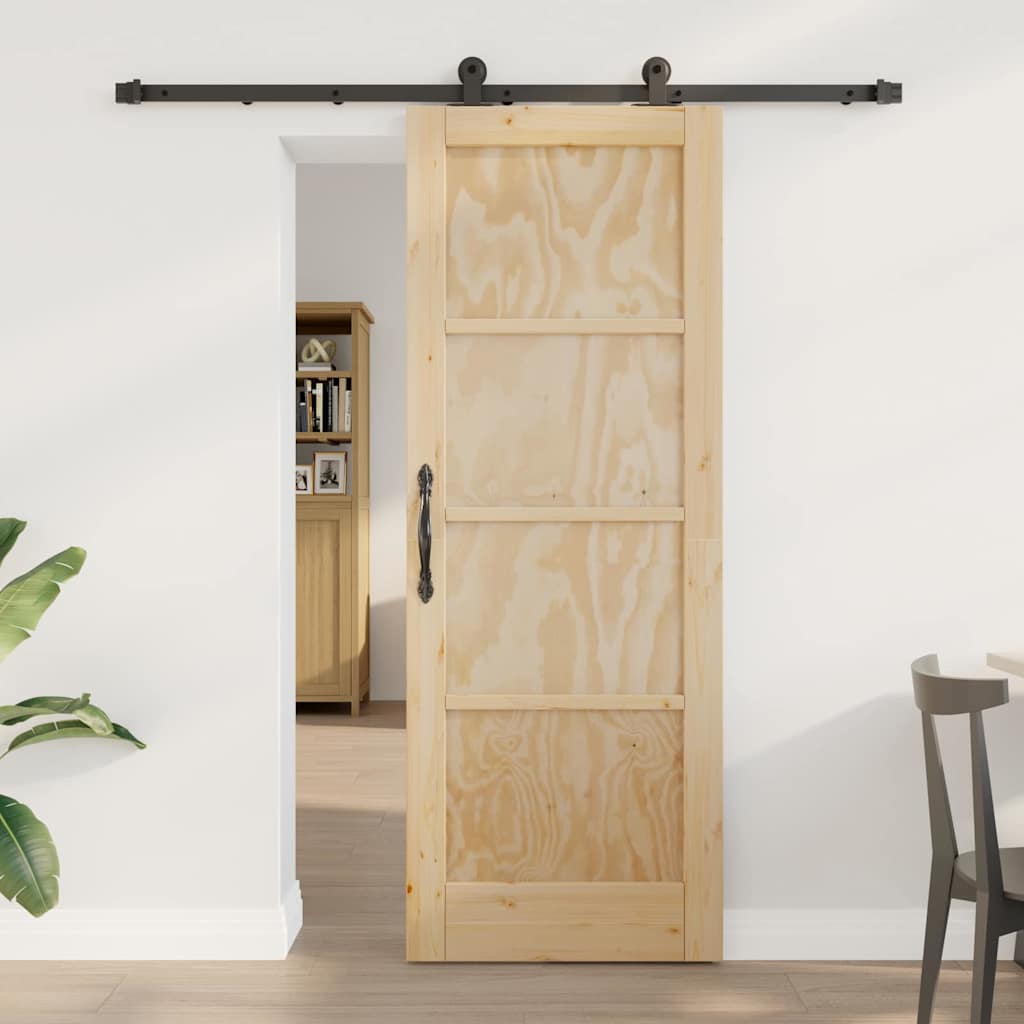 skydedør med hardware sæt 73,5 x 198,5 cm massivt fyrretræ&&vidaXL indvendig dør 'ORKDAL'73,5 x 198,5 x 4 cm massivt fyrretræ