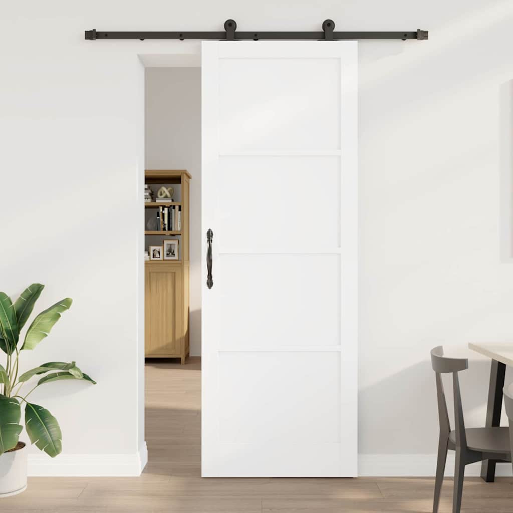 skydedør med beslagssæt Hvid 83x232 cm Massivt træ fyr&&vidaXL indvendig dør 'ORKDAL'Hvid 83x232x4 cm Massivt træ fyr