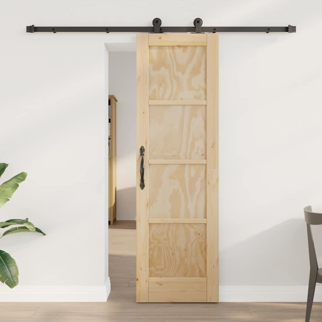 Skydedør med hardware sæt 61x198.5 cm Massivt Fyrretræ&&vidaXL Indvendig dør 'ORKDAL'61x198.5 cm Massivt Fyrretræ