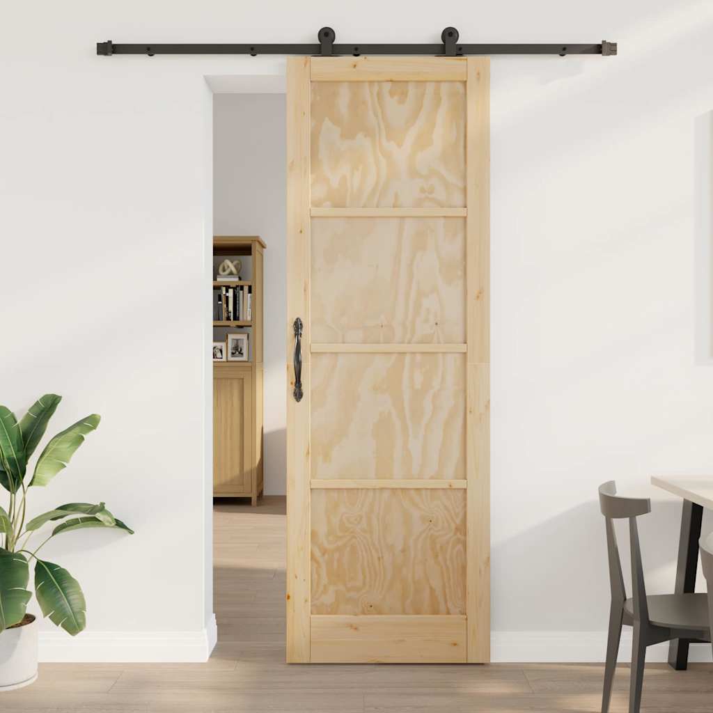 Skyderdør med hardware sæt 78x232 cm Massivt Fyrretræ&&vidaXL Indvendig Dør 'ORKDAL'78x232x4 cm Massivt Fyrretræ