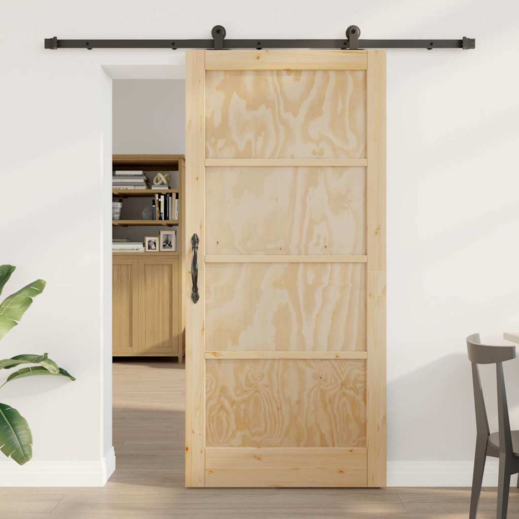 liuguv uks riistvara komplektiga 93x202 cm Tugevast mändipuidust