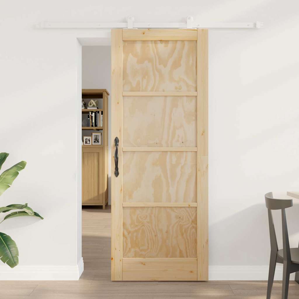 glidedør med hardware sæt 78x202 cm Massivtræ fyrretræ&&vidaXL indvendig dør 'ORKDAL'78x202x4 cm Massivtræ fyrretræ