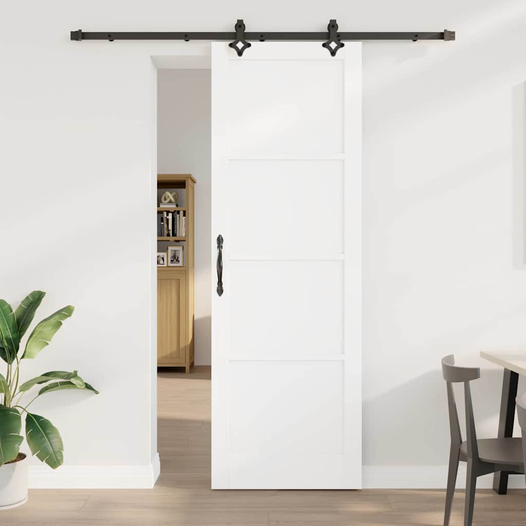 Skydedør med hardware sæt Hvid 78x232 cm Solid fyrretræ, vidaXL Indvendig dør 'ORKDAL'Hvid 78x232x4 cm Solid fyrretræ