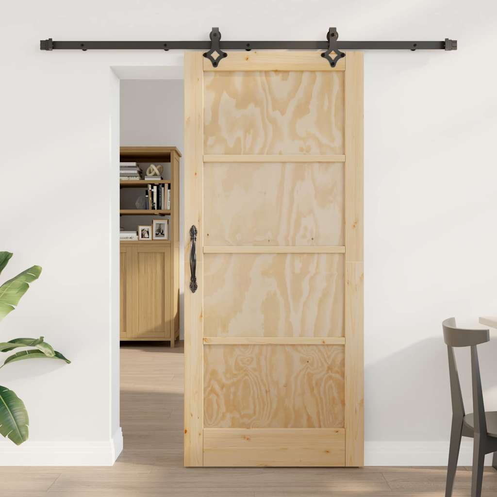 glidende dør med hardware sæt 86x198,5 cm solidt træ fyrretræ, vidaXL indvendig dør "ORKDAL" 86x198,5x4 cm solidt træ fyrretræ