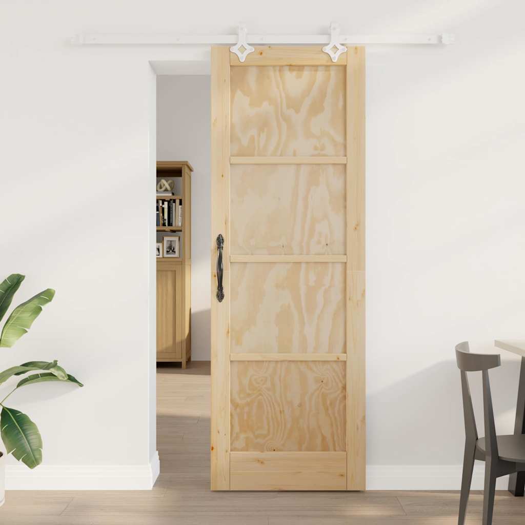 Gliddør med Hardware Sæt 73.5x211 cm Solid Træ Fyrretræ