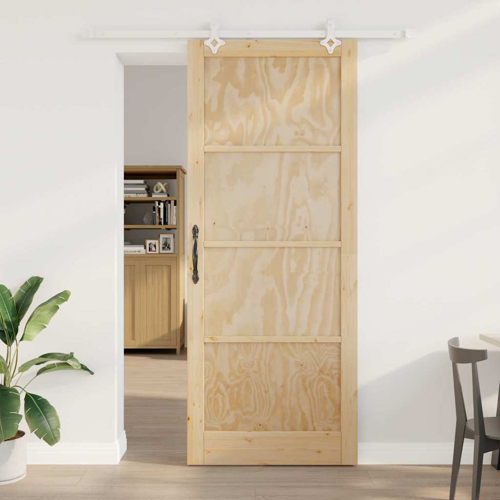 Glidende Dør med Hardware Sæt 93x232 cm Solid Fyrretræ, vidaXL Indvendig Dør 'ORKDAL'93x232x4 cm Solid Fyrretræ