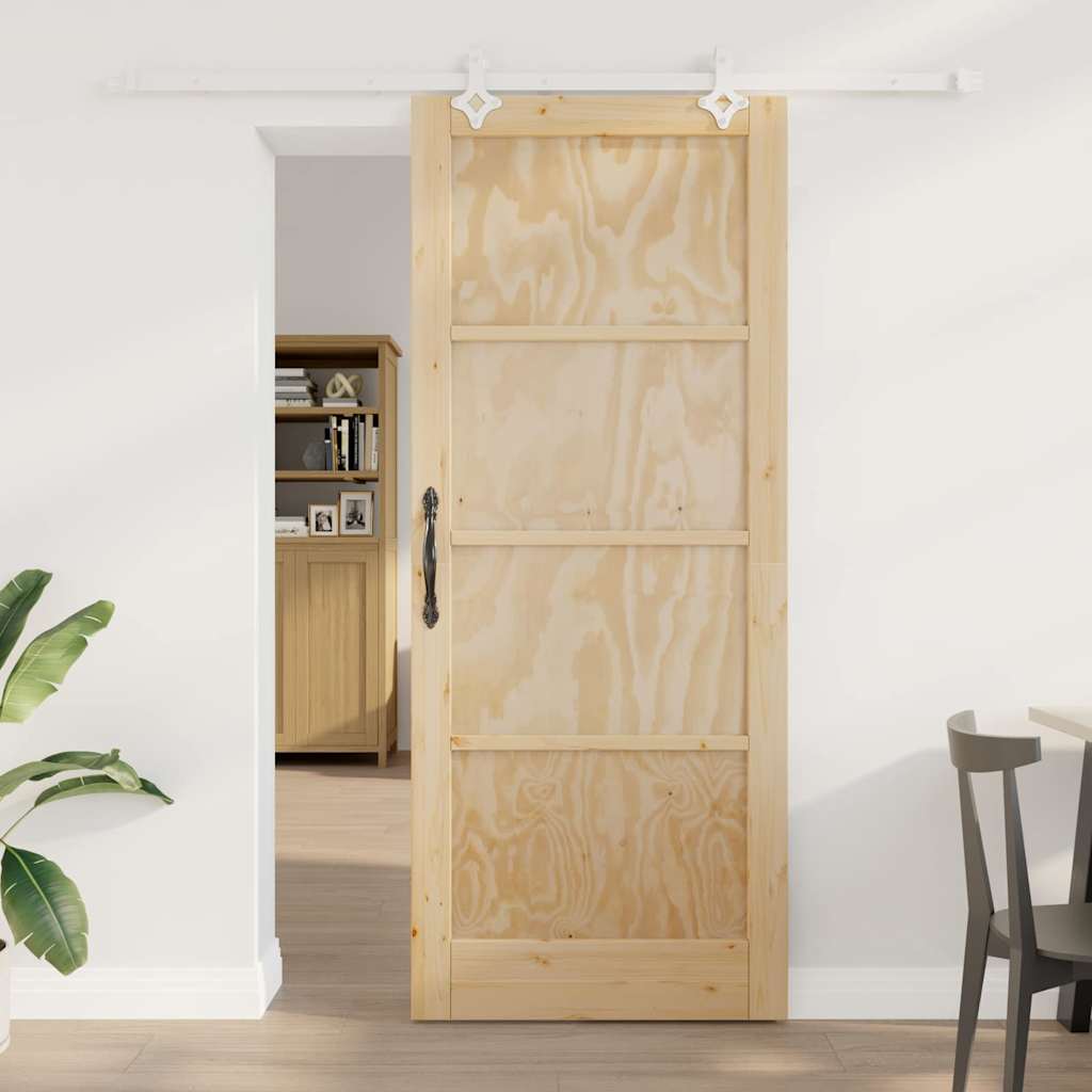 glidende dør med hardware sæt 86x211 cm solid fyrretræ, vidaXL indvendig dør 'ORKDAL'86x211x4 cm solid fyrretræ