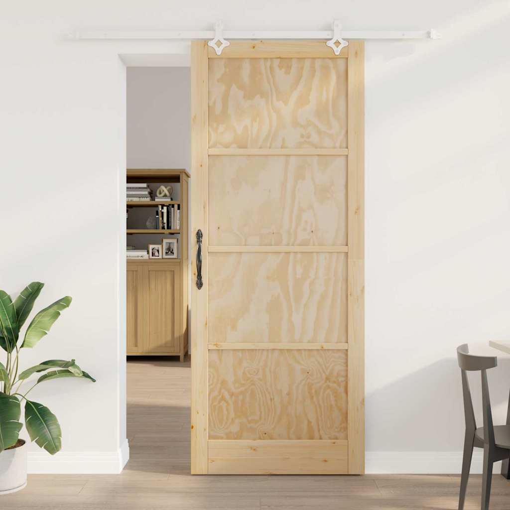 glidende dør med hardware sæt 93x232 cm solid fyr, vidaXL indvendig dør 'ORKDAL'93x232x4 cm solid fyr