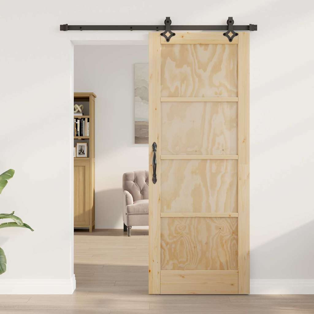 vidaXL Schuifdeur met Hardware Set 'ORKDAL'Massief Hout Grond