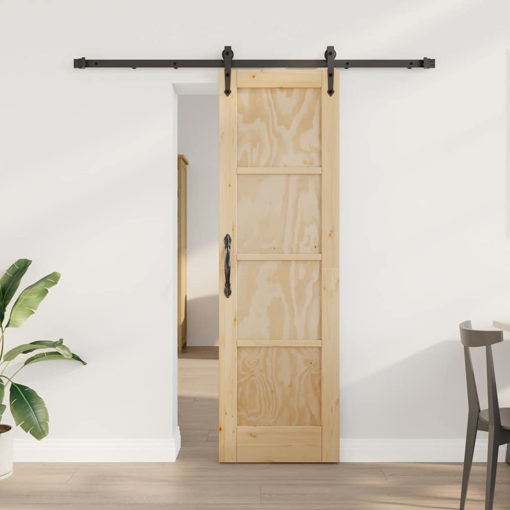 Skydedør med hardware sæt 61x198,5 cm Solid træ fyrretræ, vidaXL Indvendig dør "ORKDAL" 61x198,5 cm Solid træ fyrretræ